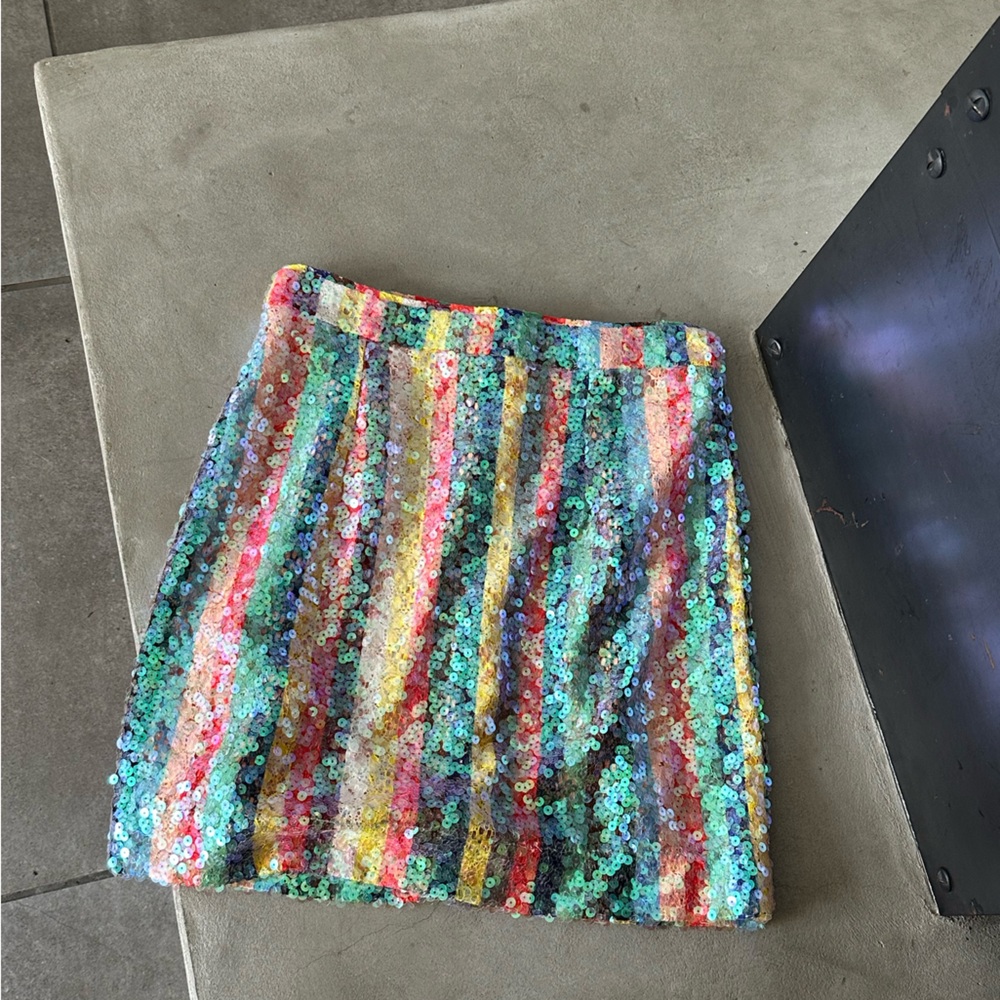 Maeve Rainbow Sequin Skirt